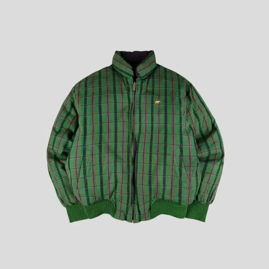 [BUNJANG] Jack Nicklaus Kolon Sangsa 00s Reversible Check Pattern Golf Jacket / 잭니클라우스 코오롱상사 00s 퍼플 그린 블랙 리버시블 배색 체크패턴 골
