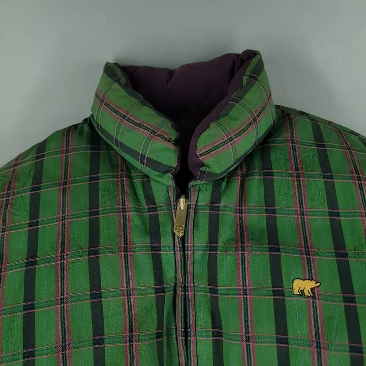 [BUNJANG] Jack Nicklaus Kolon Sangsa 00s Reversible Check Pattern Golf Jacket / 잭니클라우스 코오롱상사 00s 퍼플 그린 블랙 리버시블 배색 체크패턴 골