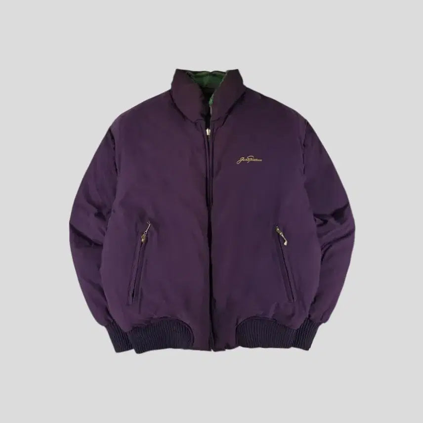 [BUNJANG] Jack Nicklaus Kolon Sangsa 00s Reversible Check Pattern Golf Jacket / 잭니클라우스 코오롱상사 00s 퍼플 그린 블랙 리버시블 배색 체크패턴 골