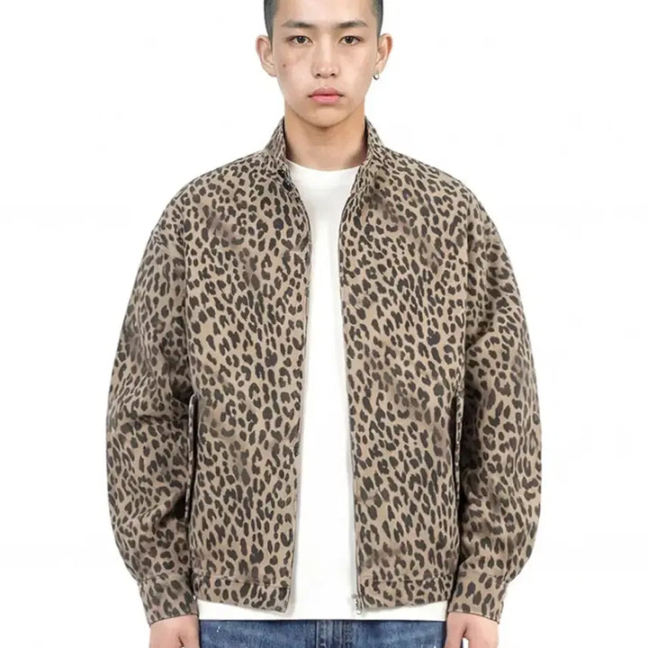 [BUNJANG] Cutie8 Garments Leopard Harrington Jacket / 큐티에잇 가먼츠 레오파드 해링턴 자켓 새제품 싸게 팔아요