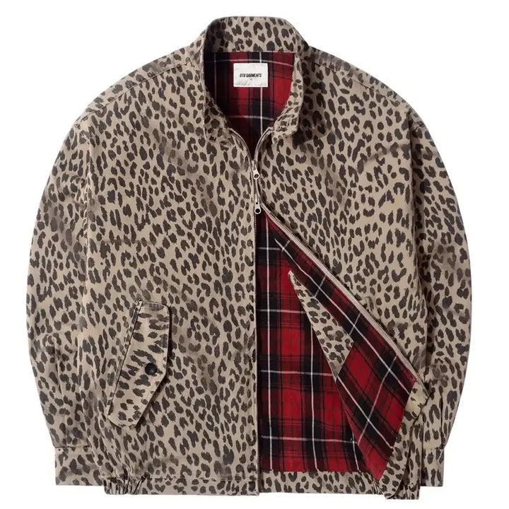 [BUNJANG] Cutie8 Garments Leopard Harrington Jacket / 큐티에잇 가먼츠 레오파드 해링턴 자켓 새제품 싸게 팔아요