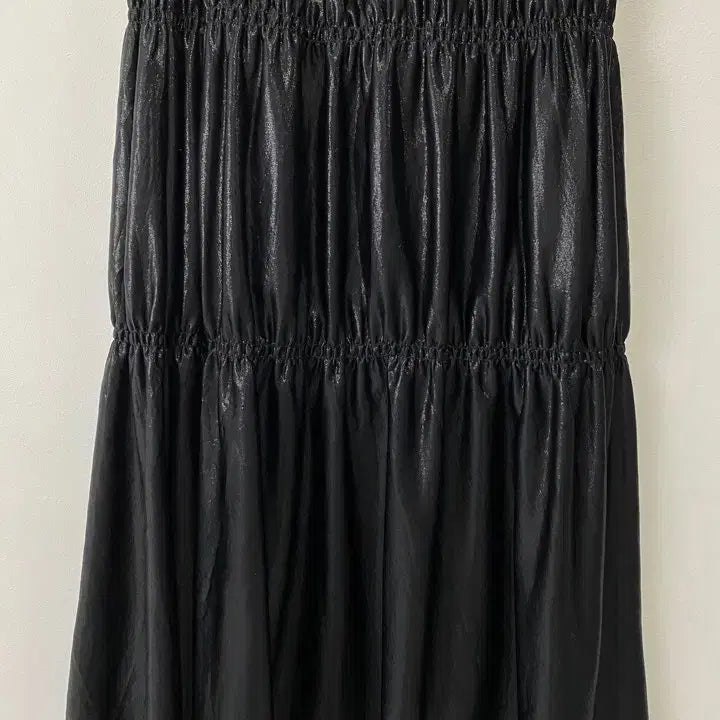 [BUNJANG] Retro Girl Metallic Skirt / 빈티지 RETRO GIRL 셔링 디테일 메탈릭 스커트