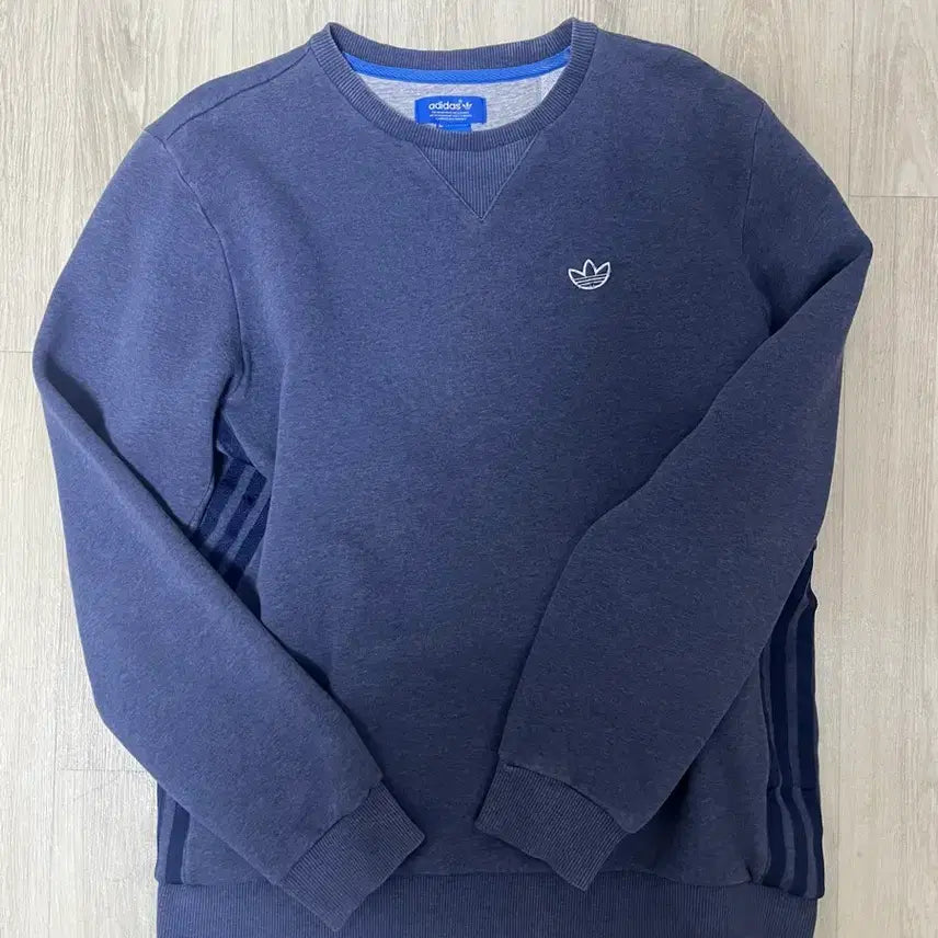 [BUNJANG] Adidas Blue Three-Stripes Sweatshirt T-Shirt / 아디다스 블루 삼선 맨투맨 티셔츠