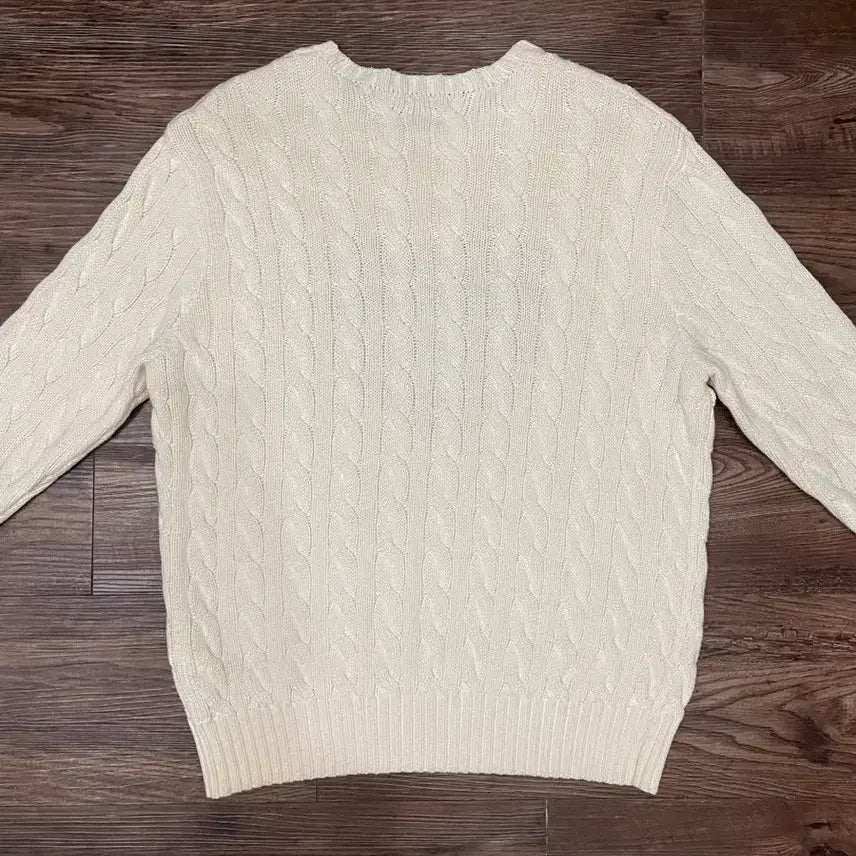 [BUNJANG] Polo Ralph Lauren Heart Cable Knit Sweater Ivory / 폴로 랄프로렌 하트 케이블 니트 스웨터 아이보리