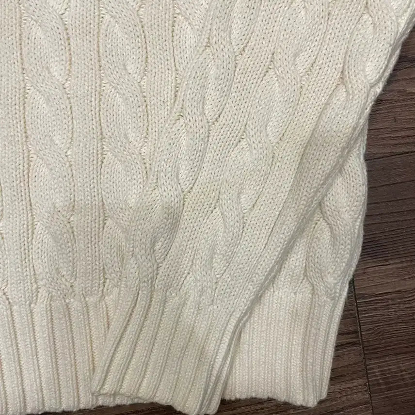 [BUNJANG] Polo Ralph Lauren Heart Cable Knit Sweater Ivory / 폴로 랄프로렌 하트 케이블 니트 스웨터 아이보리
