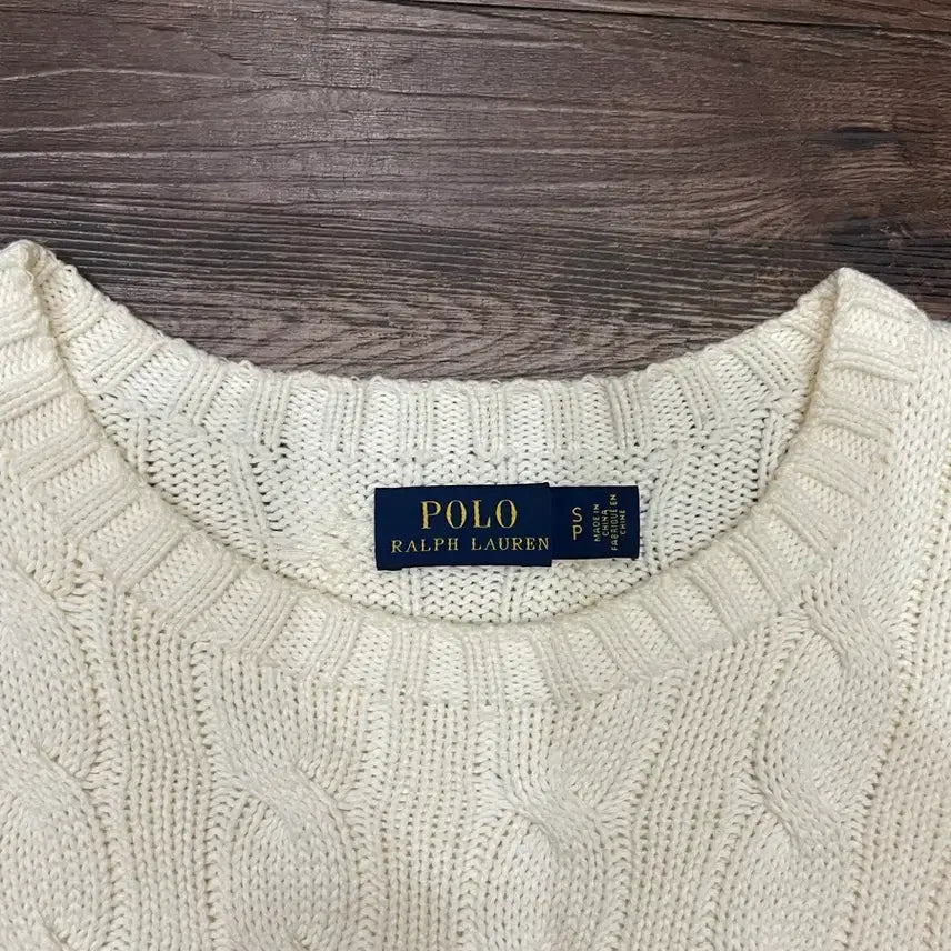 [BUNJANG] Polo Ralph Lauren Heart Cable Knit Sweater Ivory / 폴로 랄프로렌 하트 케이블 니트 스웨터 아이보리
