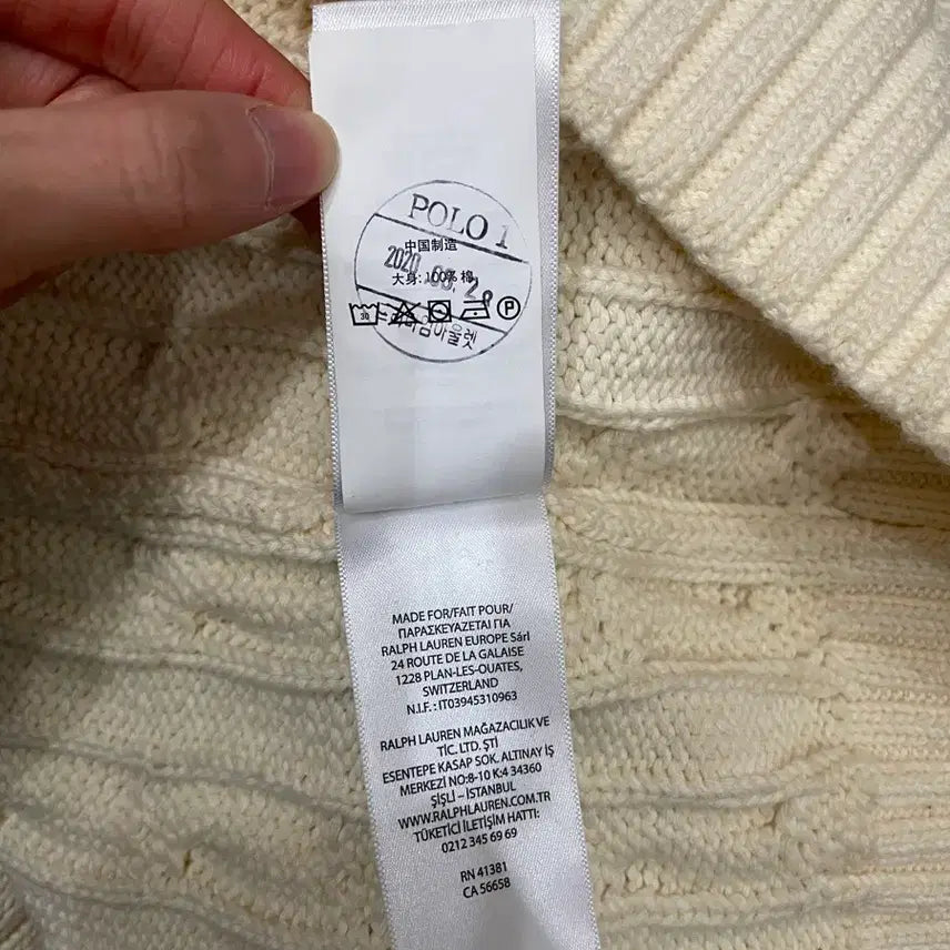 [BUNJANG] Polo Ralph Lauren Heart Cable Knit Sweater Ivory / 폴로 랄프로렌 하트 케이블 니트 스웨터 아이보리