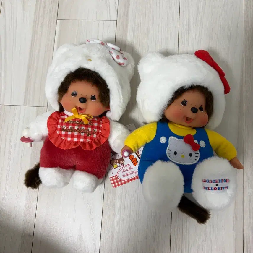 [BUNJANG] Monchhichi Hello Kitty Collaboration Doll 2 Types / 몬치치 X 헬로키티 콜라보 인형 2종