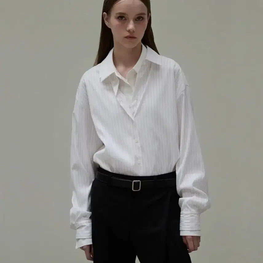 [BUNJANG] Nomer Stripe Basic Shirt Burgundy / 노머 스트라이프 베이직 셔츠 버건디