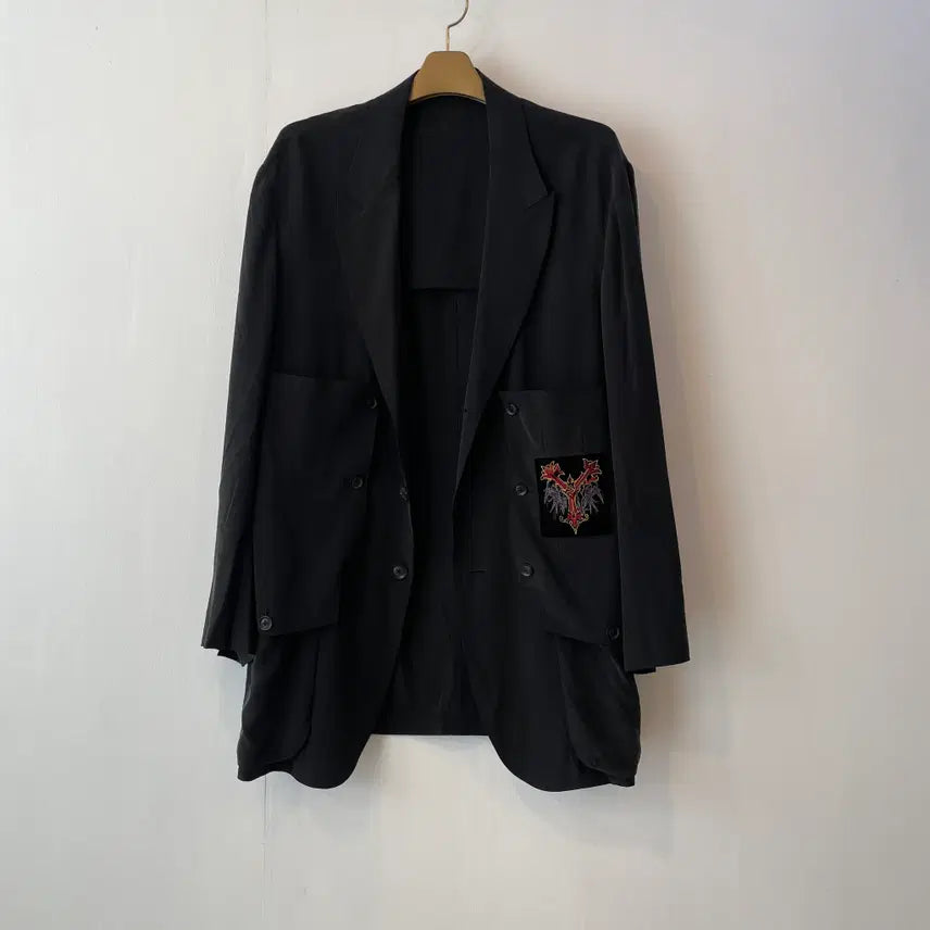 [BUNJANG] Yohji Yamamoto 21AW Embroidered Patch Jacket / 요지야마모토 21aw 자수 패치 자켓
