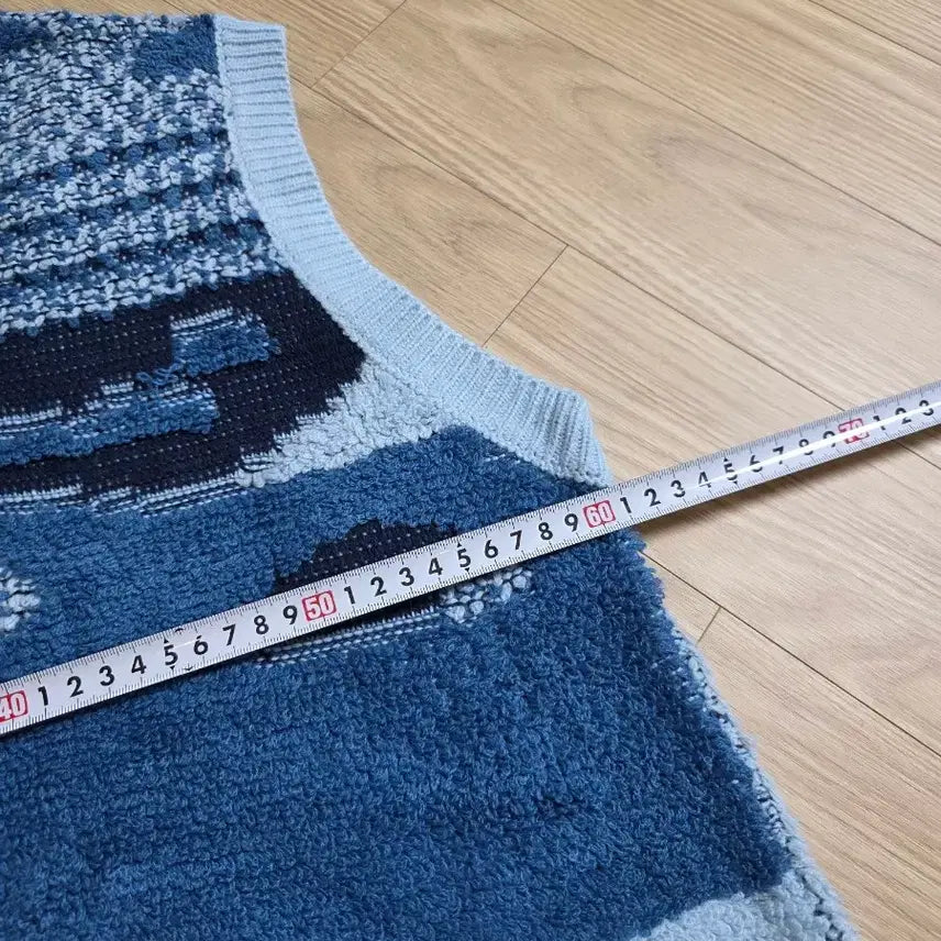 [BUNJANG] Blue Pattern Knit Vest / 블루 패턴 니트 조끼