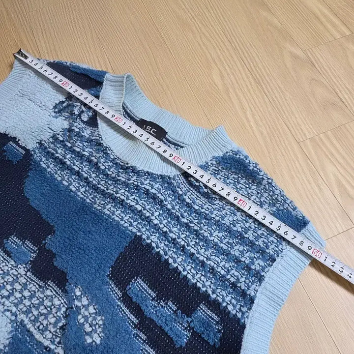 [BUNJANG] Blue Pattern Knit Vest / 블루 패턴 니트 조끼