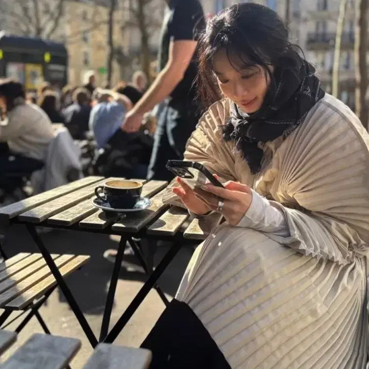 [BUNJANG] Issey Miyake Wavering Coat & Scarf Set / 이청아님 착용)이세이미야케 웨이버링 코트&스카프 ~