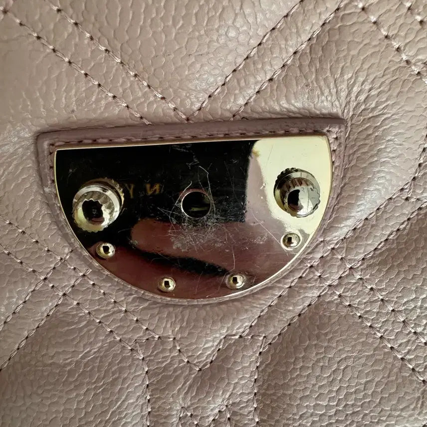 [BUNJANG] Metrocity Quilted Chain Shoulder Bag Baby Pink / 정품 메트로시티 퀼팅 체인 숄더백 베이비핑크