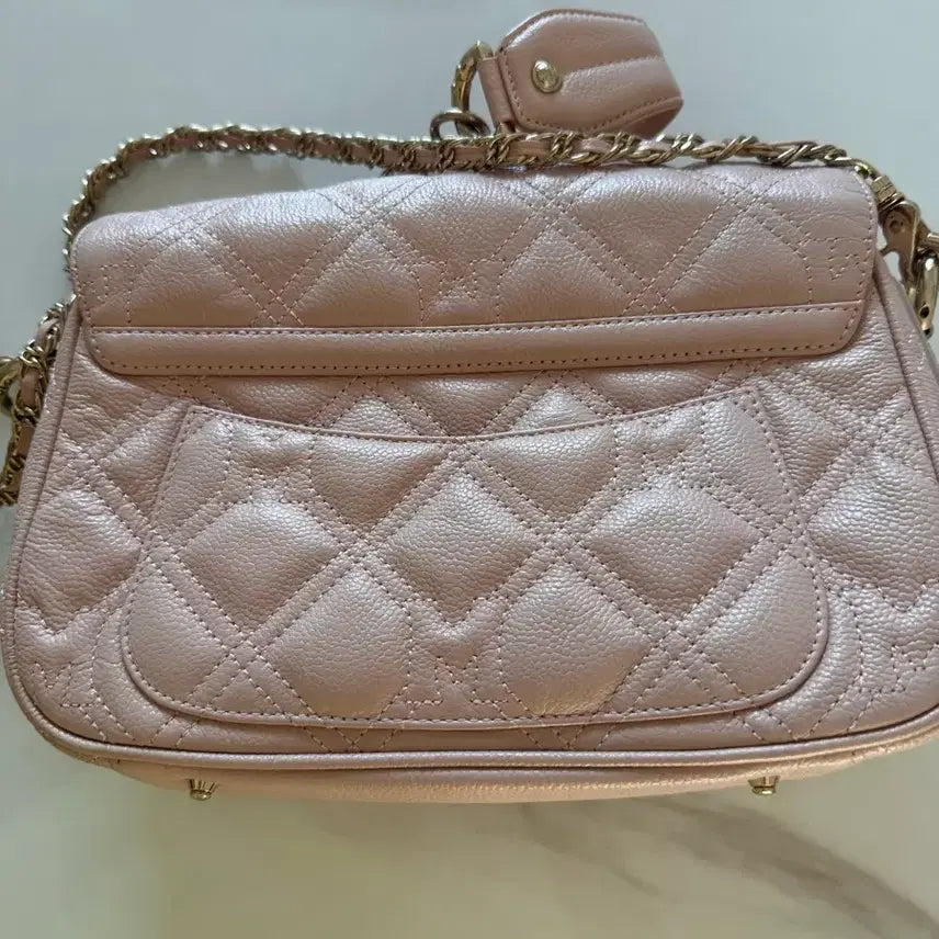 [BUNJANG] Metrocity Quilted Chain Shoulder Bag Baby Pink / 정품 메트로시티 퀼팅 체인 숄더백 베이비핑크