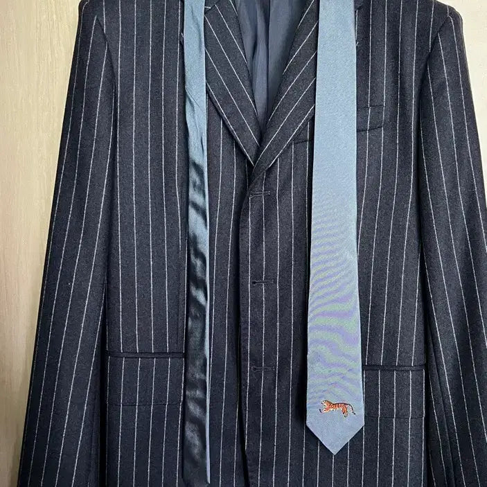 [BUNJANG] Kenzo 3-Button Stripe Set-up Jacket &amp; Pants / 겐조 스트라이프 3버튼 셋업