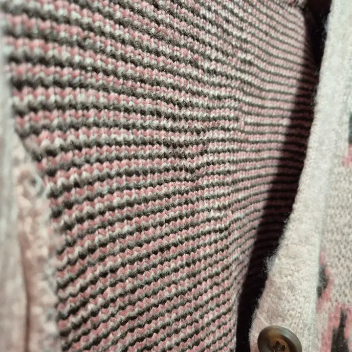[BUNJANG] Pink Leopard Knit Cardigan / (세일)핑크 레오파드 니트 가디건