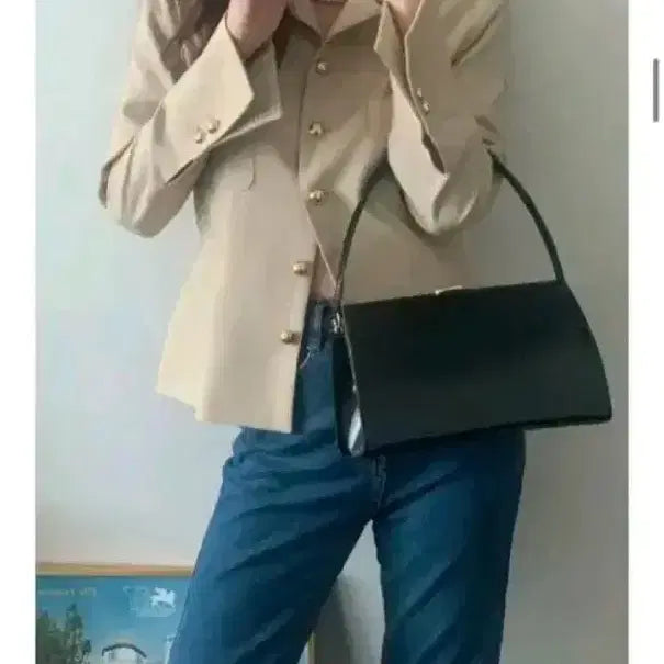 [BUNJANG] Lapillus Beige Shirt Jacket (New) / 로라운예 베이지셔츠자켓(새상품)