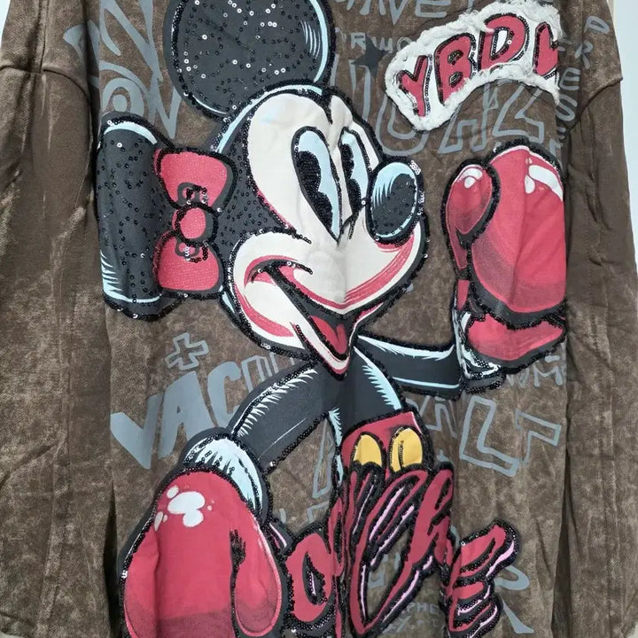 [BUNJANG] Mickey Mouse Brown Sweatshirt / 미키마우스 브라운 맨투맨 티셔츠