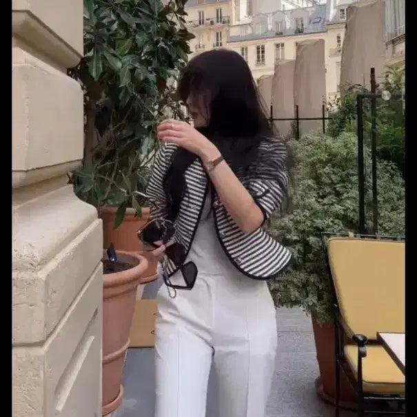 [BUNJANG] Stripe Puff Jacket / 브론 스트라이프 퍼프자켓(새상품)가격내림x