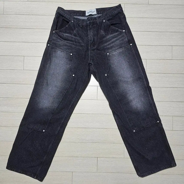 [BUNJANG] Umment Double Knee Black Denim Jeans L Size / 유먼트 더블니 흑청 L사이즈