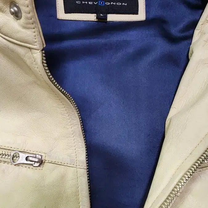 [BUNJANG] Chevignon Rider Leather Jacket / 쉐비뇽 라이더 가죽자켓