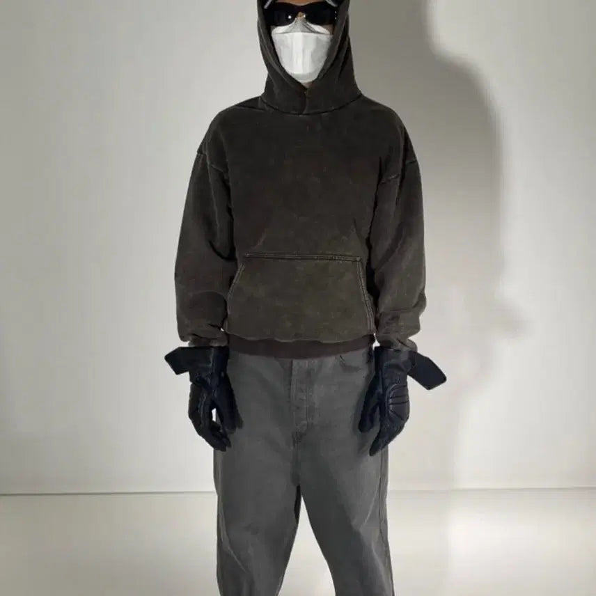 [BUNJANG] VUJADE Blank Washed Hoodie Brown / VUJADE 뷰자데 블랭크 워시드 후드 브라운