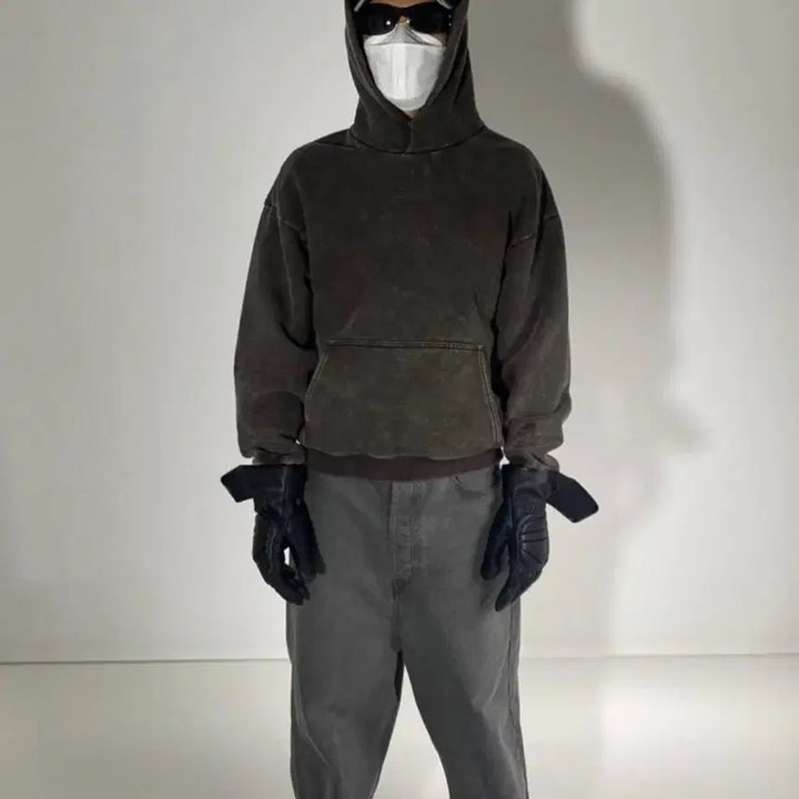 [BUNJANG] VUJADE Blank Washed Hoodie Brown / VUJADE 뷰자데 블랭크 워시드 후드 브라운