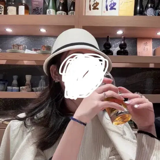 [BUNJANG] White Wool Bucket Hat with Black Ribbon / 양모 화이트햇 벙거지 모자 페도라 블랙 리본 샤넬스타일 버킷햇