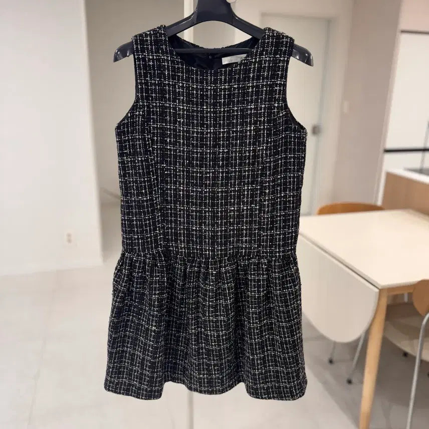 [BUNJANG] Black Tweed Flare Tank Dress / 트위드 플레어 나시원피스