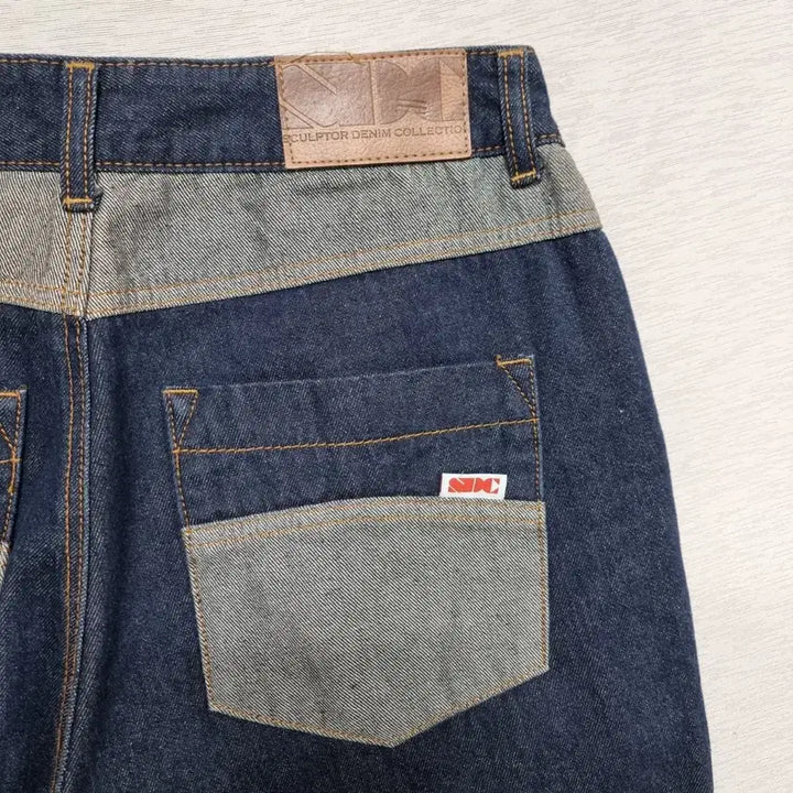 [BUNJANG] Sculptor Combi Denim Pants (Women&