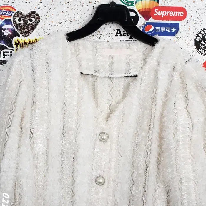 [SOLD OUT] 여성55/ 핑크펌킨 레이스 브이넥 퍼 블라겸자켓 21-50