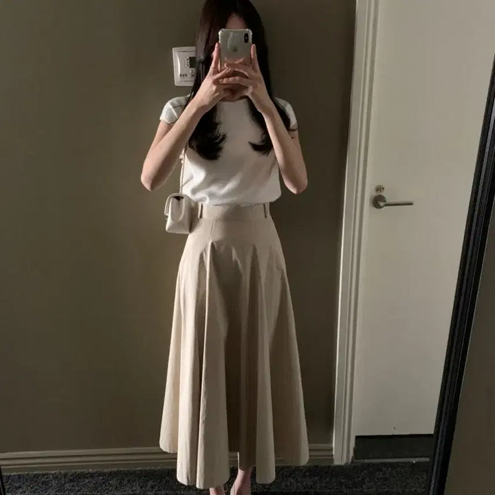 [BUNJANG] Aisle Lua Flare Long Skirt (Size M) / aisle 아일 루아 플레어 롱 스커트 m