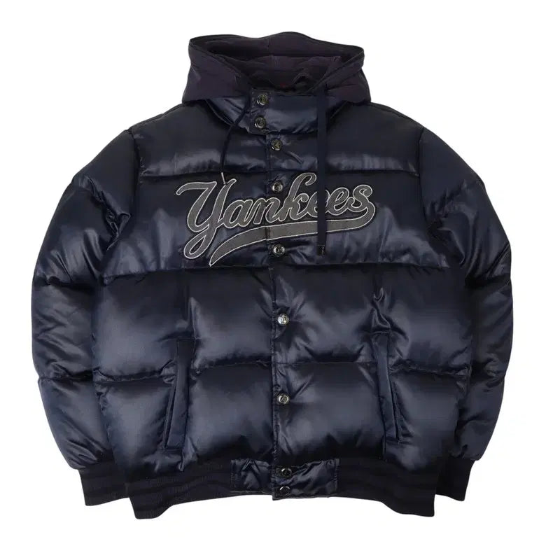 [BUNJANG] MLB Yankees Hooded Duck Down Padded Jacket / 엠엘비 양키즈 후디드 덕다운 패딩