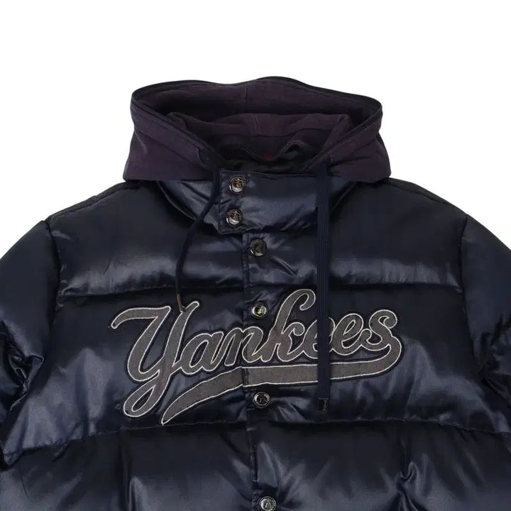 [BUNJANG] MLB Yankees Hooded Duck Down Padded Jacket / 엠엘비 양키즈 후디드 덕다운 패딩
