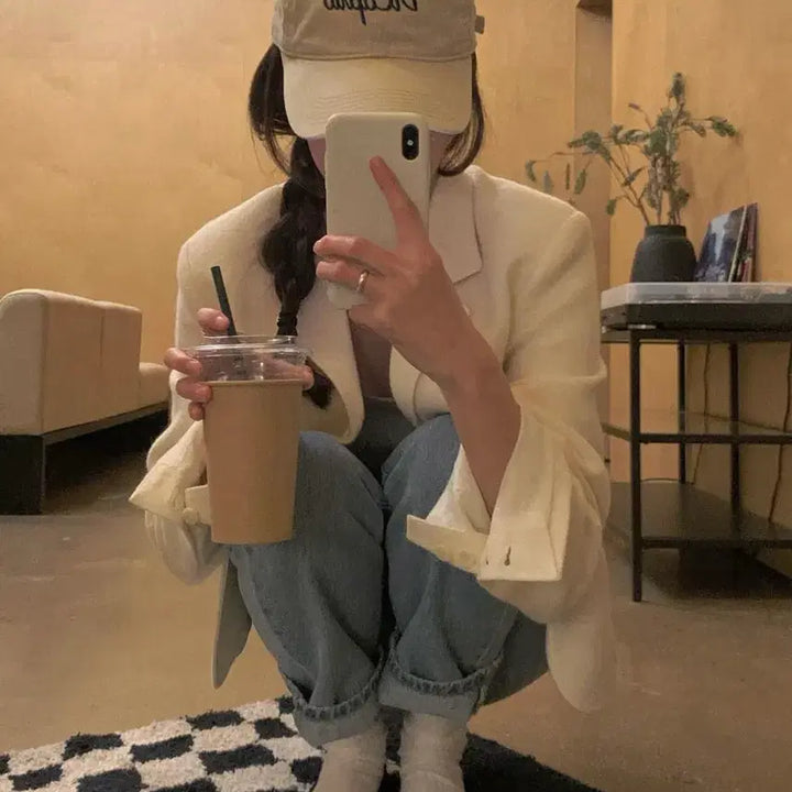 [BUNJANG] Luminar White Blazer Jacket / 루미나 마켓 luminar 화이트 블레이저 자켓