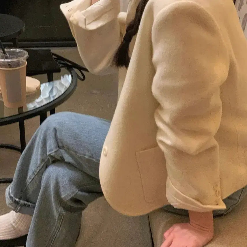 [BUNJANG] Luminar White Blazer Jacket / 루미나 마켓 luminar 화이트 블레이저 자켓