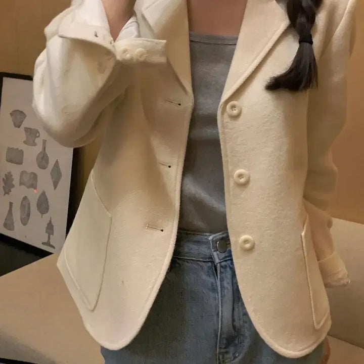 [BUNJANG] Luminar White Blazer Jacket / 루미나 마켓 luminar 화이트 블레이저 자켓