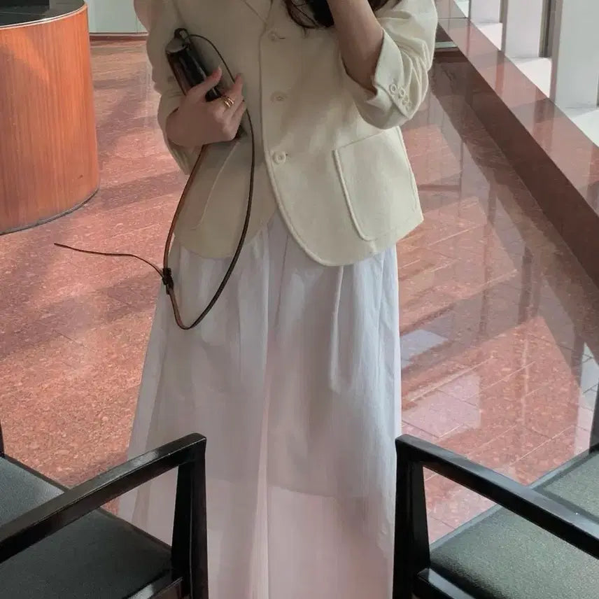 [BUNJANG] Luminar White Blazer Jacket / 루미나 마켓 luminar 화이트 블레이저 자켓