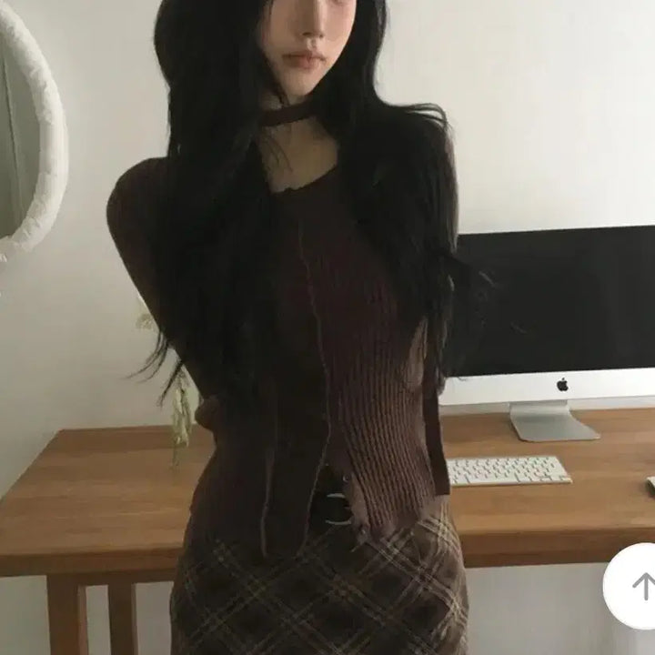 [BUNJANG] Choconekt Slim Fit Cardigan Brown / 초커넥 슬림핏 가디건 브라운