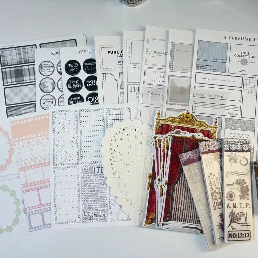 [BUNJANG] Vintage Deco Kit Set / 감성빈티지 다꾸템 세트(종류와 양 엄청 많아요!)