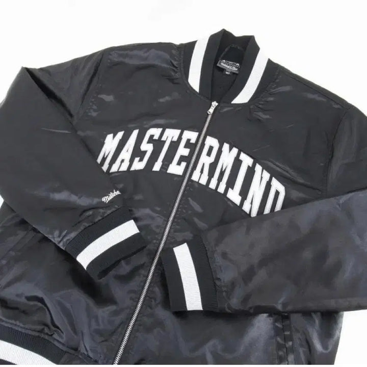 [BUNJANG] Mastermind Mitchell & Ness Embroidered Bomber Stadium Jacket / [정품] 마스터마인드 x 미첼앤네스 자수 봄버 블루종 스타디움 자켓