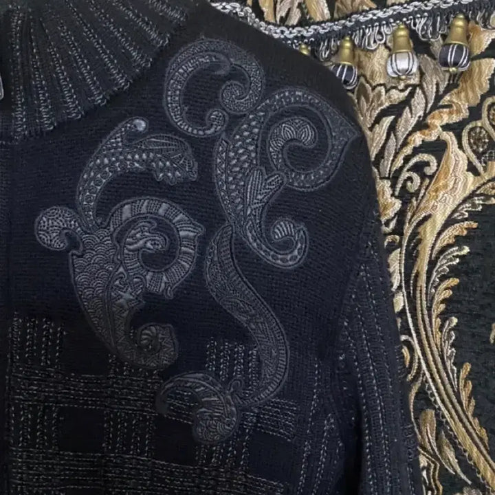 [BUNJANG] Versace Baroque Knit Top / [정품] 베르사체 블랙 자카드 한정판 바로크 니트 M