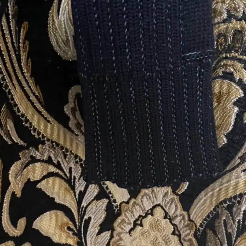 [BUNJANG] Versace Baroque Knit Top / [정품] 베르사체 블랙 자카드 한정판 바로크 니트 M