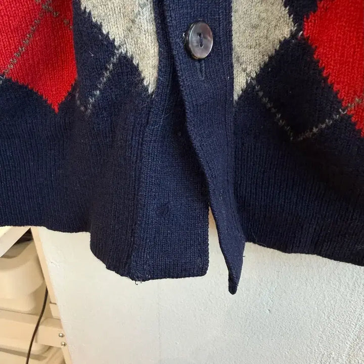 [BUNJANG] Burberry Argyle Pattern Cardigan / 버버리 네이비 아가일패턴 가디건