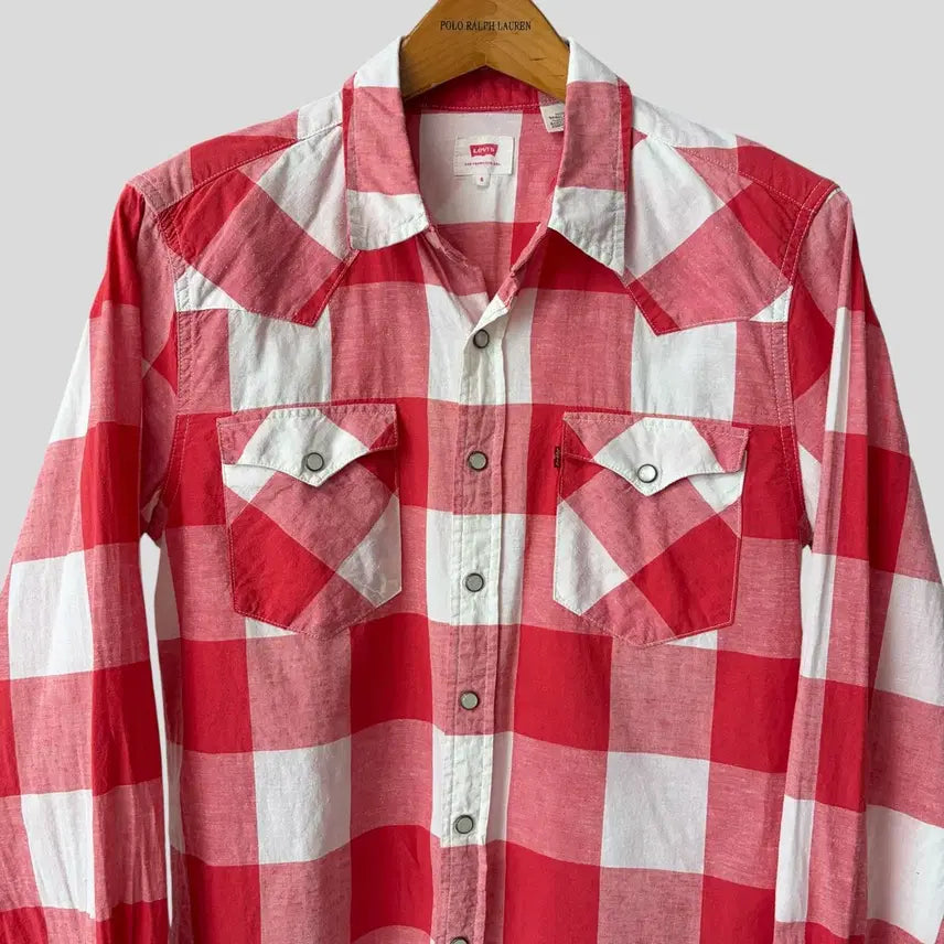 [BUNJANG] Levi's Cotton Linen Western Shirt / (S)Levis 리바이스 코튼 리넨 웨스턴 셔츠