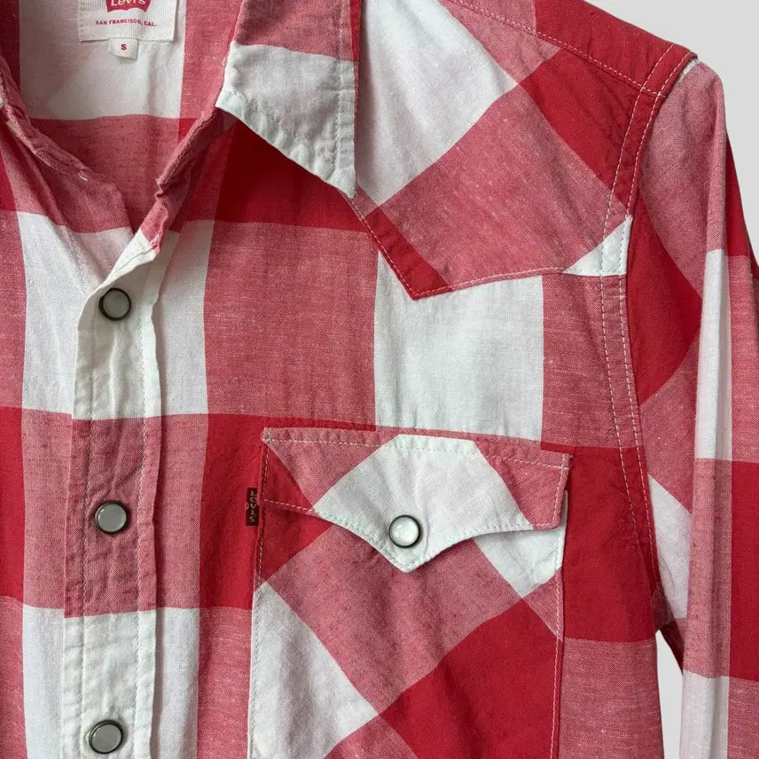 [BUNJANG] Levi's Cotton Linen Western Shirt / (S)Levis 리바이스 코튼 리넨 웨스턴 셔츠