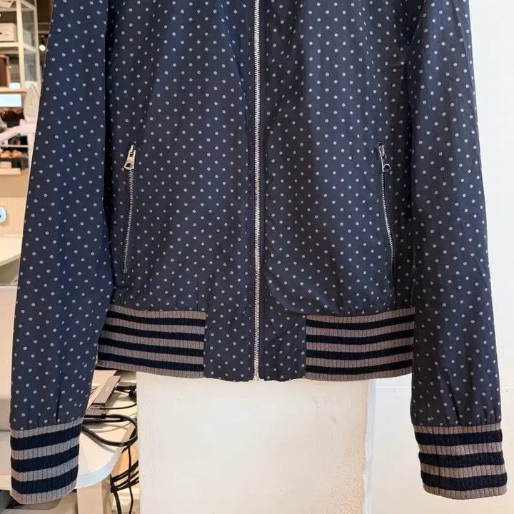 [BUNJANG] Dolce & Gabbana Navy Dot Pattern Blouson Jacket / 돌체앤가바나 네이비 도트패턴 블루종 자켓