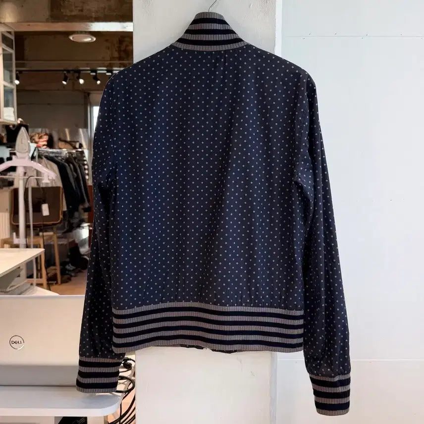 [BUNJANG] Dolce & Gabbana Navy Dot Pattern Blouson Jacket / 돌체앤가바나 네이비 도트패턴 블루종 자켓