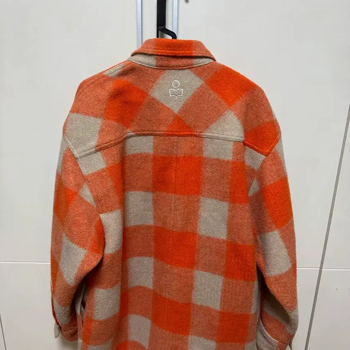 [BUNJANG] Marron with Etoile Orange Check Shirt Jacket / 마랑 에뚜왈 오렌지 체크 셔츠 자켓